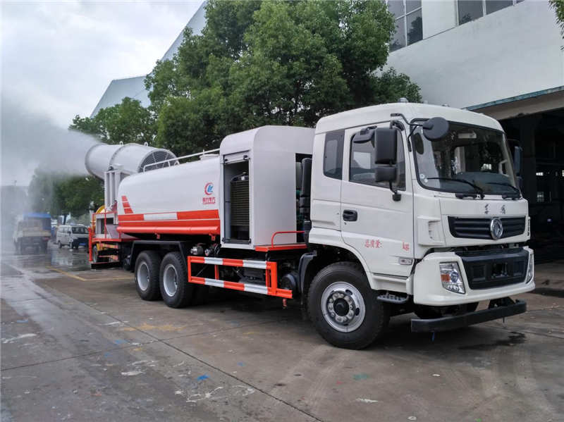 16噸圓罐東風(fēng)隨專多功能抑塵車，60-120米霧炮車